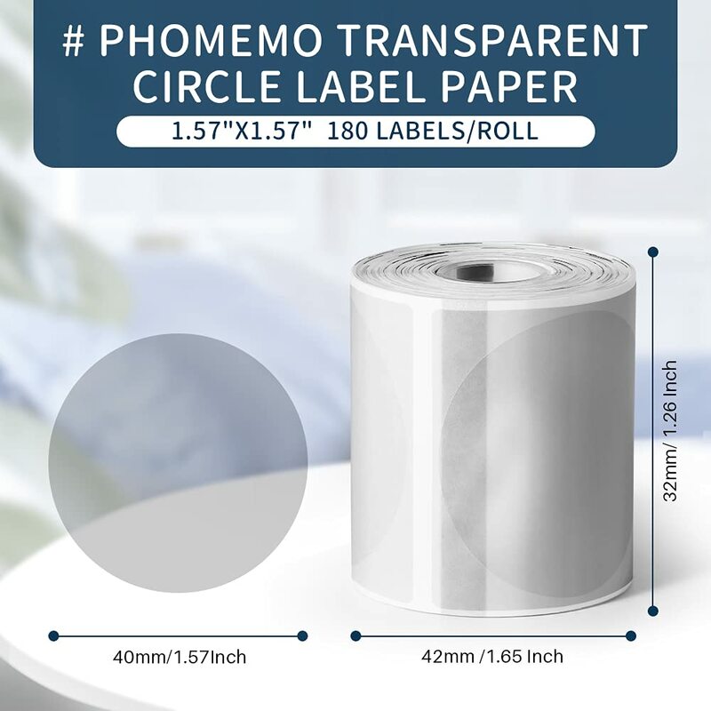 فوميمو-ورق ملصقات ذاتية اللصق ، شفاف ، لاصق حراري ، لفة ورق قابلة للطباعة ، M110 ، 200 ، طابعة ملصقات 220