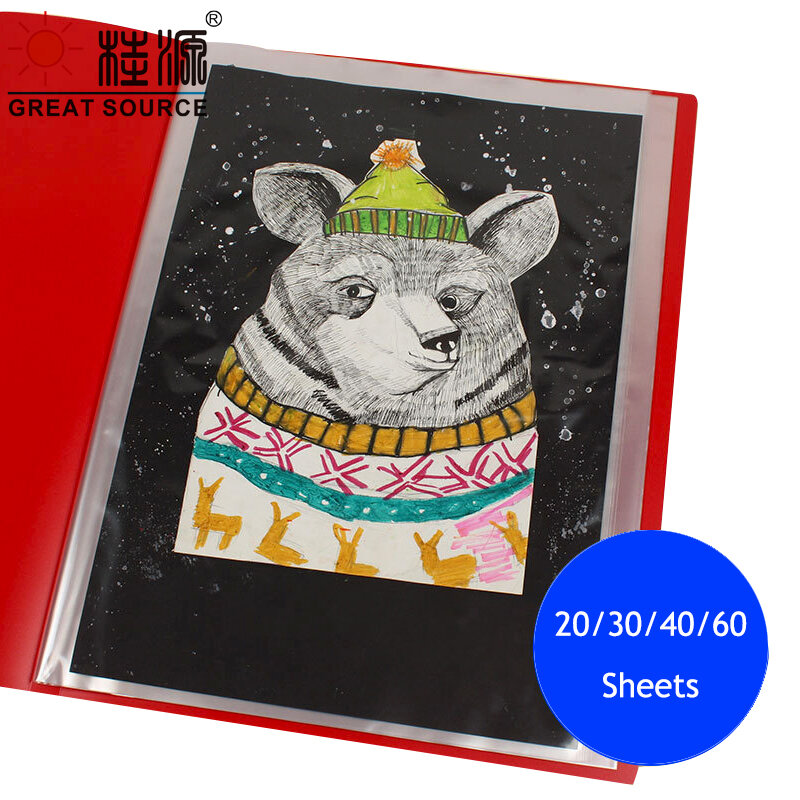 A2 الرسم عرض كتاب 20 جيوب شفافة 4K عرض كتاب يتوهم الحلوى Color573 * 425 مللي متر (22.56 "* 16.73") (1 قطعة)