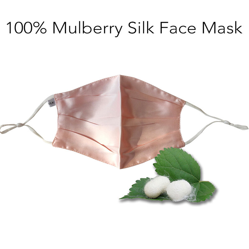 100% قناع الوجه الحرير الخالص التوت يغطي للنساء الرجال قابل للغسل قابلة لإعادة الاستخدام مع حلقات الأذن قابل للتعديل 16 Momme