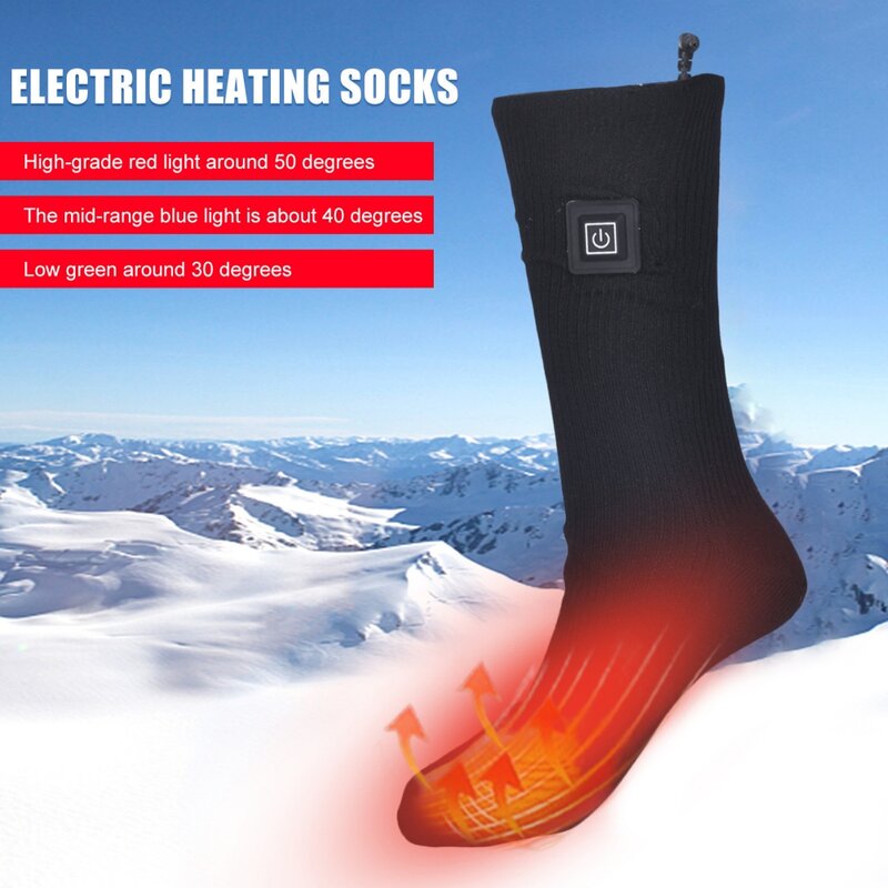 ساخنة الجوارب الكهربائية تدفئة الجوارب القابلة لإعادة الشحن Sokken لا بطارية التدفئة الكهربائية الحرارية الرجال النساء في الهواء الطلق للتزلج في فصل الشتاء
