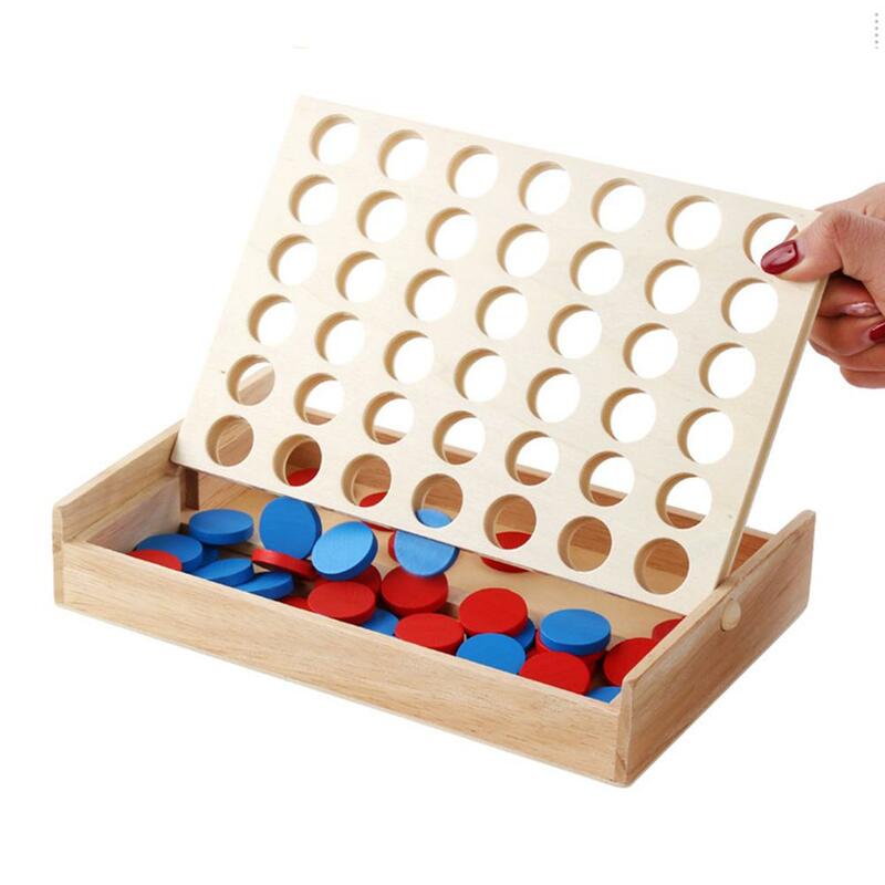 توصيل الأزرق/الأحمر أربعة في صف واحد 4 في خط لوحة خشبية متعة لعبة أطفال لعبة تعليمية للحزب لعبة
