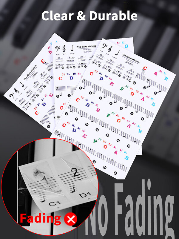 ملاحظات الموسيقى للبيانو ملصقات لوحة المفاتيح اكسسوارات الآلات الموسيقية أجزاء حماية المزج 88 61 مفاتيح