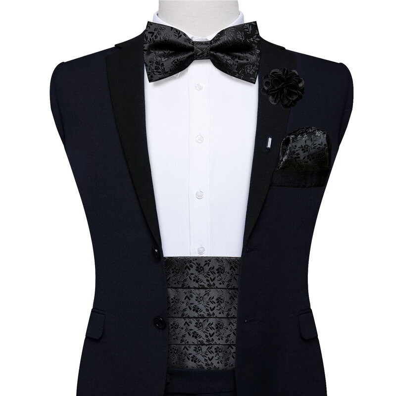 الرجال مرونة الحرير Cummerbunds ربطة القوس فيونكة هانكي الصدرية مجموعة الصلبة توكسيدو حزام الذكور واسعة دعوى حزام ل حفل زفاف مأدبة