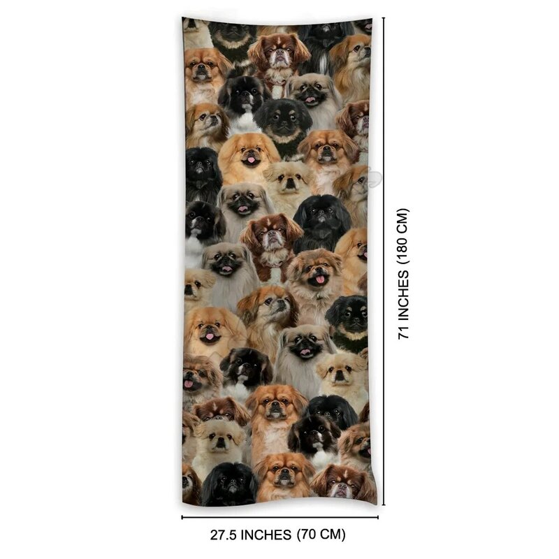 Pekingese ثلاثية الأبعاد المطبوعة تقليد الكشمير وشاح الخريف والشتاء سماكة الدافئة مضحك الكلب وشاح شال