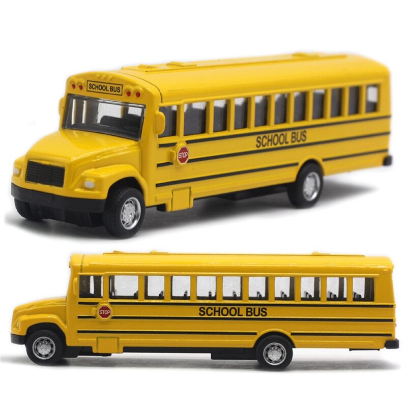لعبة أطفال حافلة مدرسية مصنوعة من خليط معدني طراز 1/64 لعبة نموذج سيارة جمود سيارة ألعاب أطفال للصبيان ألعاب تعليمية هدية للأطفال