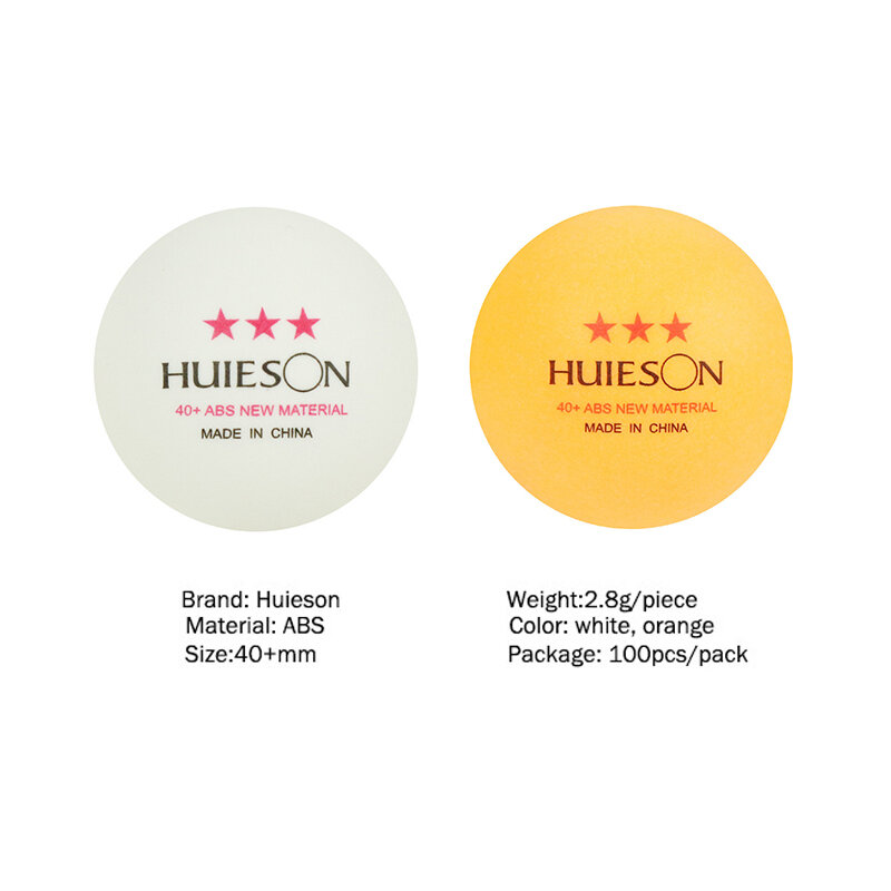 Huieson-كرة تنس طاولة 3 نجوم ، احترافية ، بينج بونج ، بلاستيك ABS ، 40 مللي متر ، 60/100 جرام ، 30/2.8 قطعة