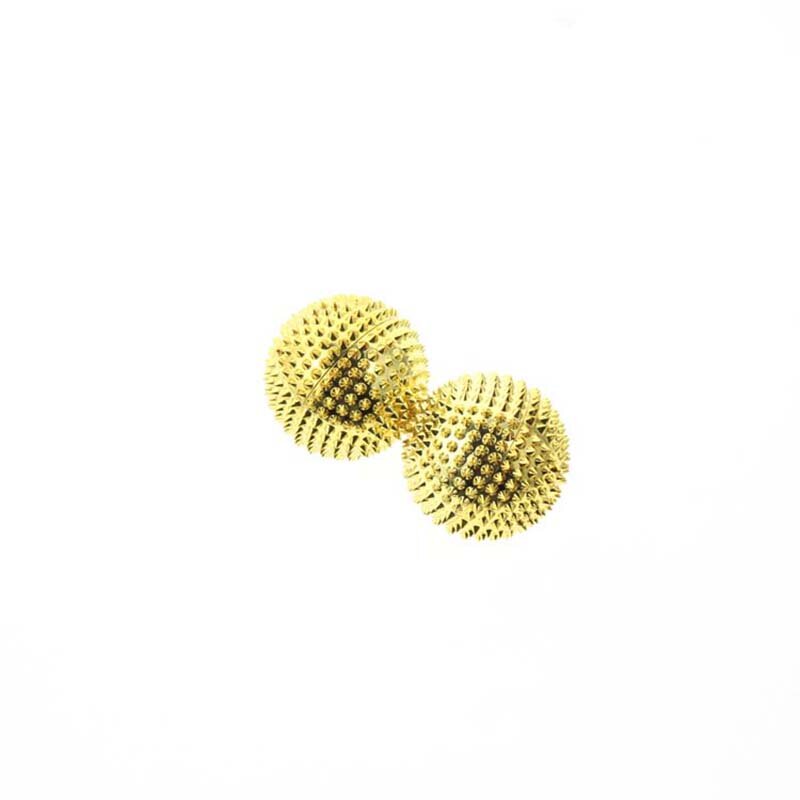 2 قطعة/المجموعة 4.5 سنتيمتر الذهب المعادن الإغاثة و الأنسجة العميقة المغناطيسي اليد مدلك الأسطوانة الكرة أدوات