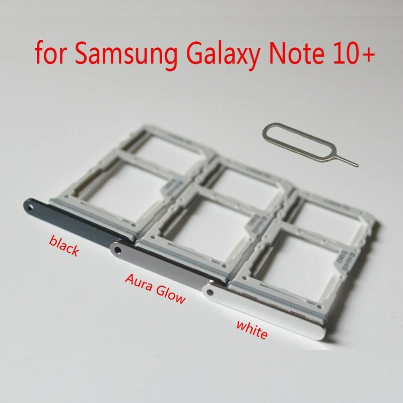 درج Sim لجهاز Samsung Note 10 N975 N975F Galaxy Note 10 Plus ، حامل بطاقة SD ، غطاء هاتف أصلي ، فتحة محول بطاقة SIM