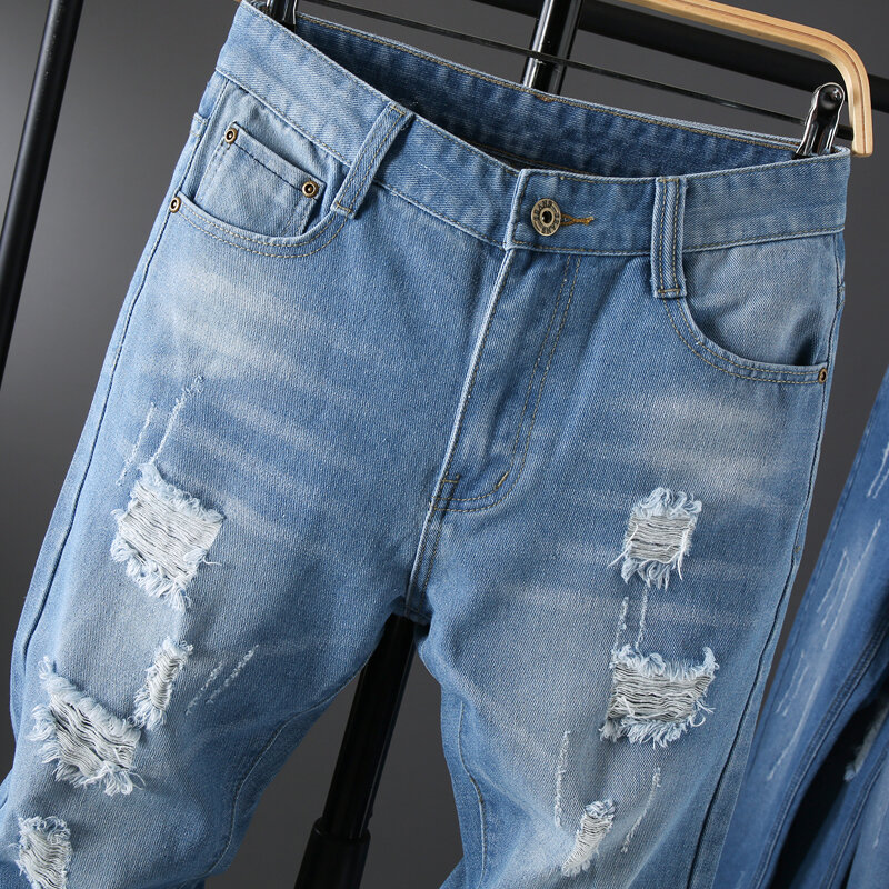 وصل حديثًا بنطلونات جينز رجالي موضة 2021 جينز جينز قطني للرجال مرن ، مقاس 28-36 N660