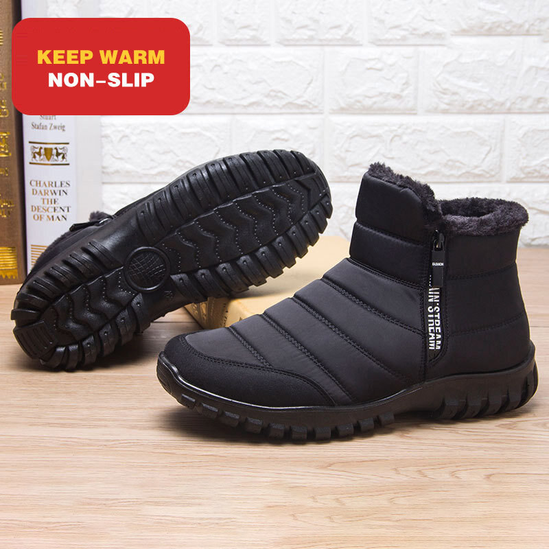 Winter Men Ankle Snow Boots Waterproof Non Slip Shoes for Men Casual Keep Warm Plush Plus Size Couple Footwear Chaussure Homme