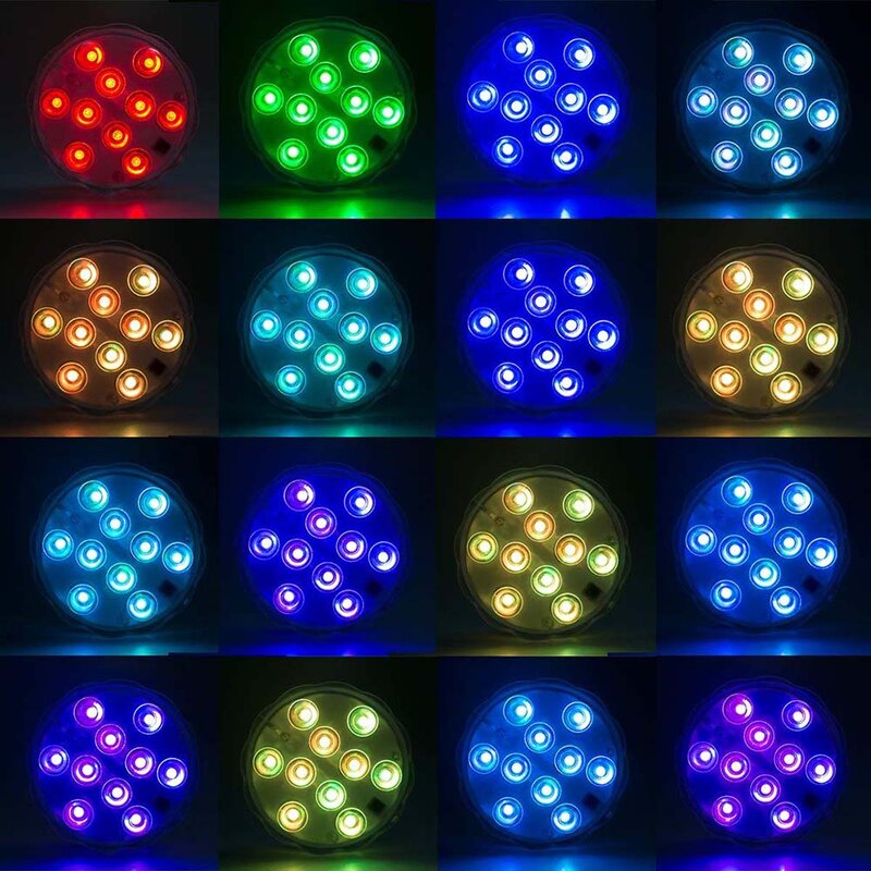 10 مصباح Led غاطس RGB تحت الماء ، ضوء ليلي لحمام السباحة ، للمزهرية الخارجية ، حوض السمك ، البركة ، الديسكو ، حفل الزفاف