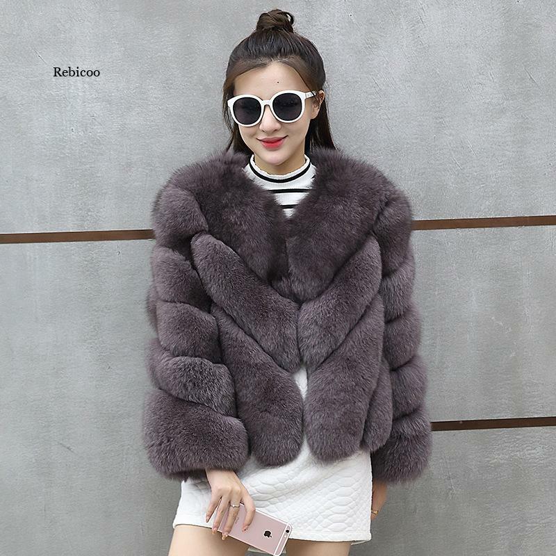 الكورية النساء معطف الفرو الشتاء الإناث معطف قصير حجم كبير 4Xl فو الفراء معطف قصير المرأة فو الثعلب الفراء معطف