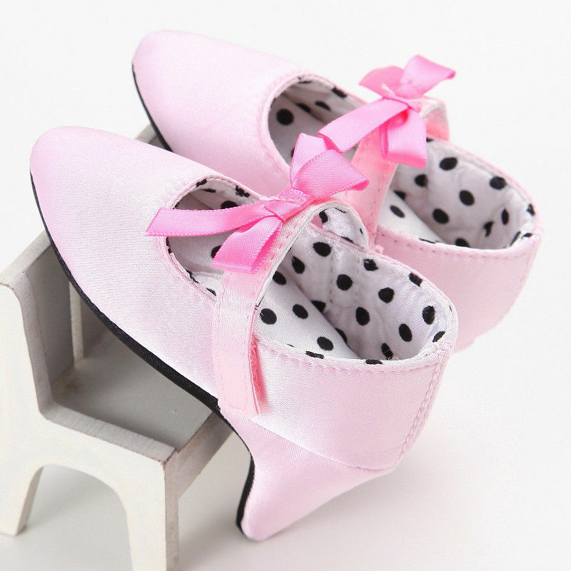 3-8 أشهر الوليد الطفل بنات أحذية طفل الأميرة Bowknot سرير أحذية مع عالية الكعب للصور التصوير الدعائم فاتنة البنود