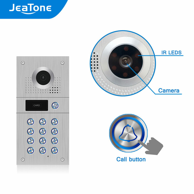 JeaTone 1080P/FHD فيديو باب جرس IR ضوء كاميرا عالية الدقة كاميرا مع صندوق مدمج ، IP65 مقاوم للماء + زاوية عرض واسعة