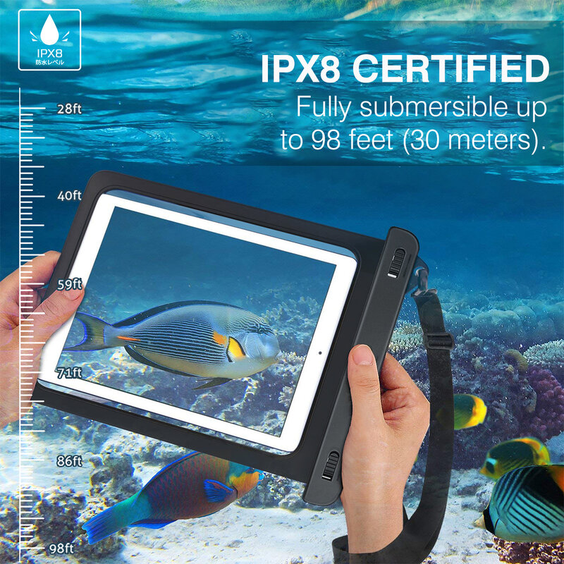 حافظة لجهاز iPad Air 5 10.9 ، سامسونج تاب S4/ S3/ S2/Tab A 9.7 حقيبة جافة للسباحة تحت الماء