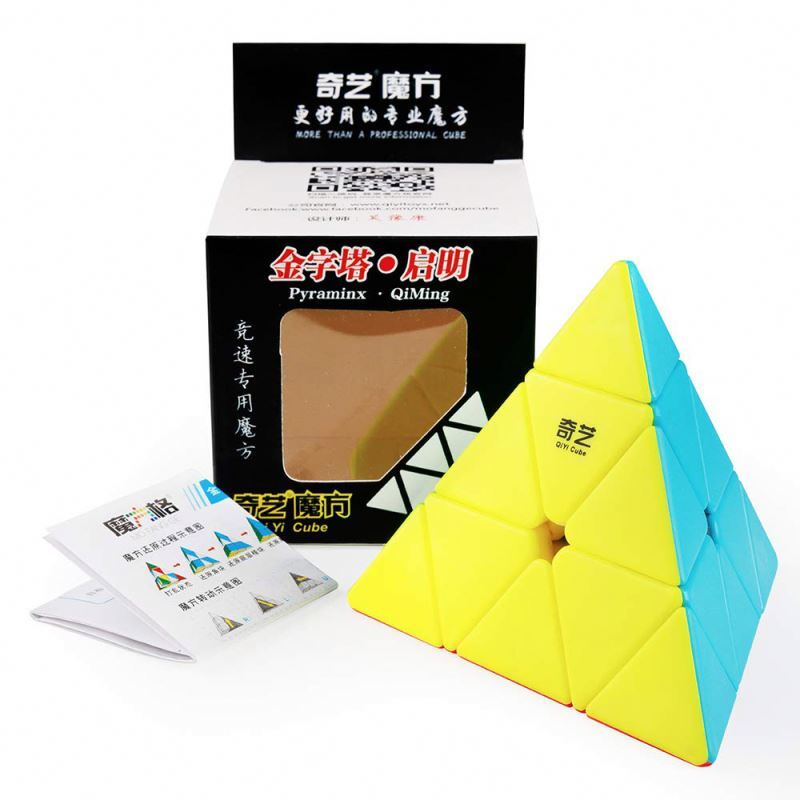 Qiyi Qiming الهرم Stickerless سرعة مكعب مثلث مكعب الألغاز ملتوي لغز المكعب السحري للأطفال تطوير الذكاء