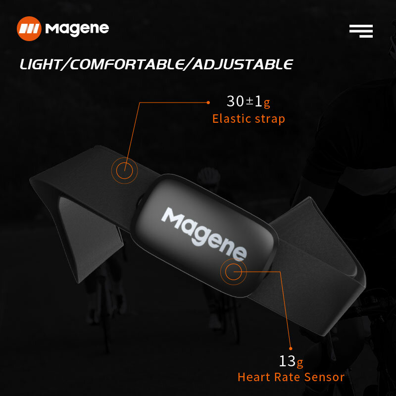 Magene H64 مراقب معدل ضربات القلب اللياقة البدنية في الهواء الطلق بلوتوث 4.0 ANT + معدل ضربات القلب الاستشعار مع شريط للصدر مقاوم للماء الرياضة مراقب