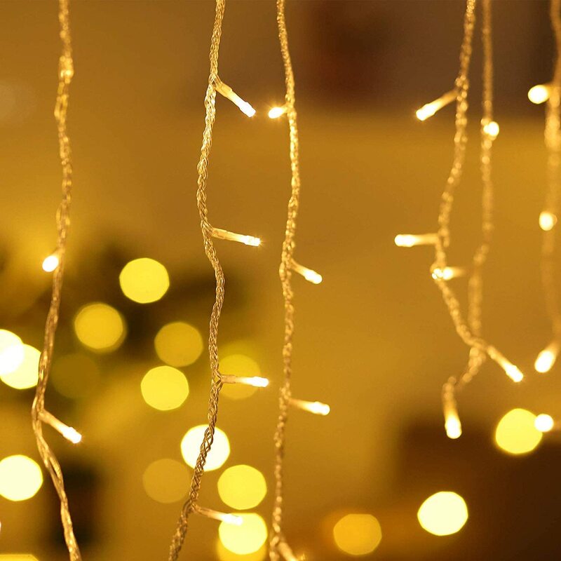 إكليل الشارع على المنزل زينة عيد الميلاد الحلي LED إكليل جليد ضوء الستار تدلى 0.5 / 0.6 / 0.7M الاتحاد الأوروبي التوصيل العام الجديد 2024 لعيد الميلاد / الزفاف / المنزل / غرفة / ديكور في الهواء الطلق أضواء عيد الميلاد