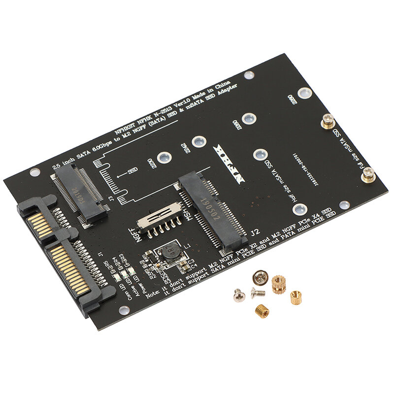 2 NGFF MSATA SSD إلى SATA 3.0 محول 2 في 1 بطاقة محول للكمبيوتر المحمول