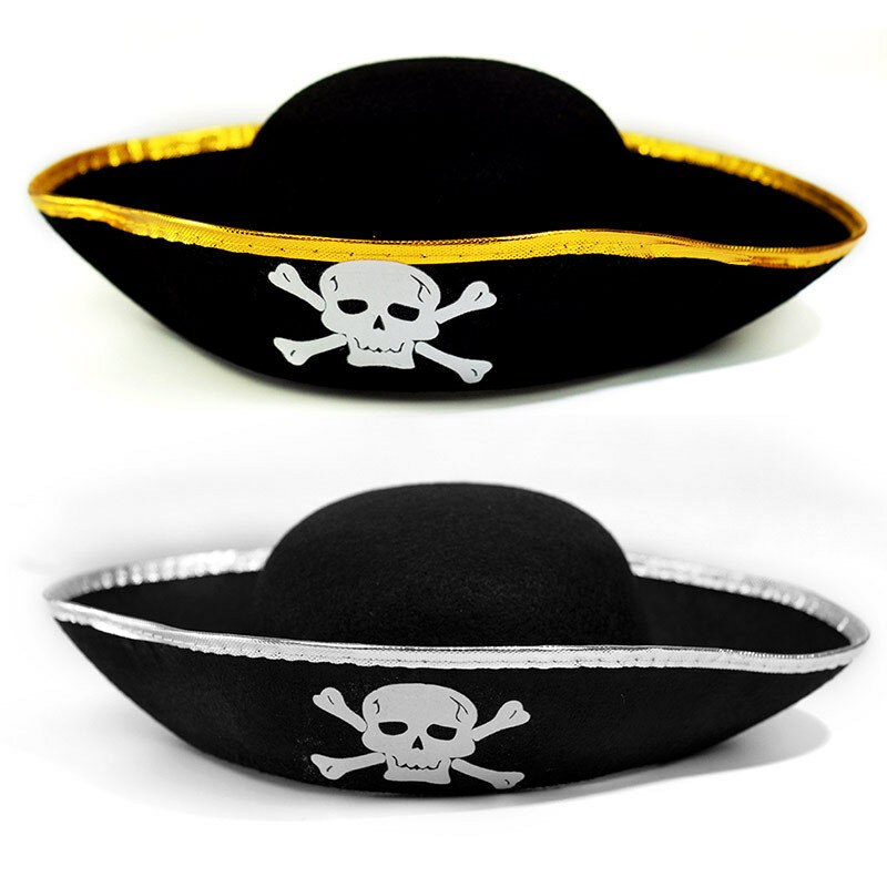قبعة قرصان الطرف هالوين مرحلة الأداء الكابتن قبعة الكرة تأثيري مثلث الجمجمة قبعة للأطفال