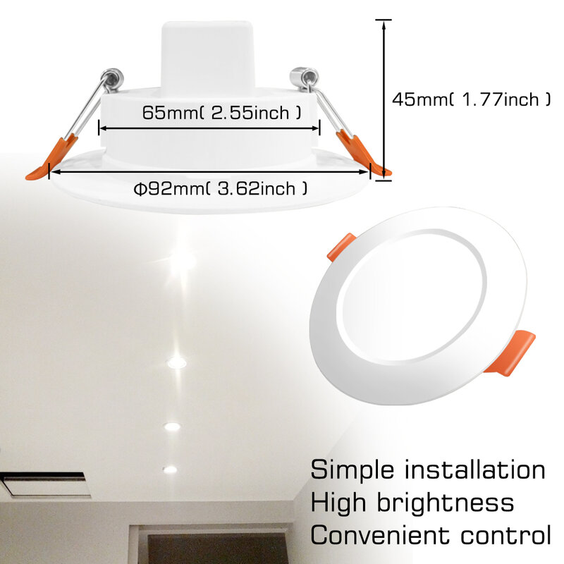 بلوتوث متوافق الملونة بقعة LED مصباح السقف راحة ضوء مستدير المنزل الذكي الإنارة RGB عكس الضوء النازل 110 فولت 220 فولت