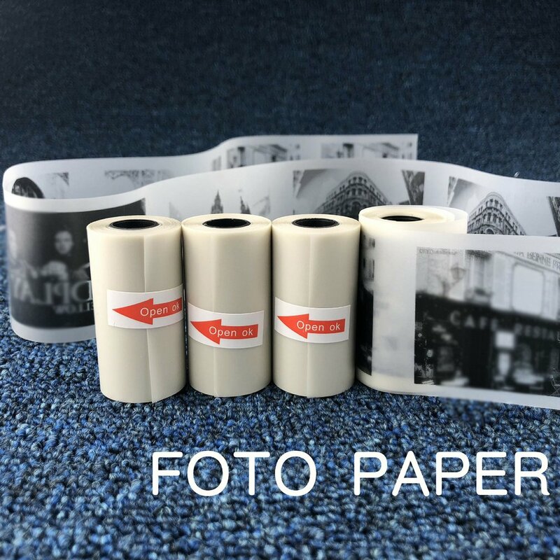 1 لفات الورق الحراري لصيقة علامة ملصق ورقة ورق طباعة الصور شفافة لطابعة الصور PeriPage PAPERANG
