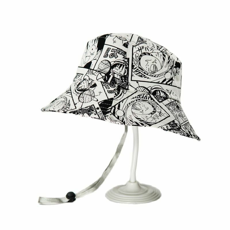 الصيف صياد قبعة الكرتون الشكل مطبوعة دلو القبعات للنساء الرجال أنيمي تأثيري دلو قبعة الكرتون التظليل الصيد قبعة