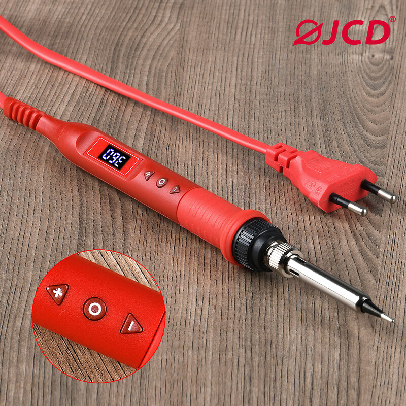 JCD 908U مكواة لحام كهربائية 80 واط 220 فولت/110 فولت مع مفتاح زر متعدد الوظائف قابلة للتعديل درجة الحرارة أدوات لحام الحديد