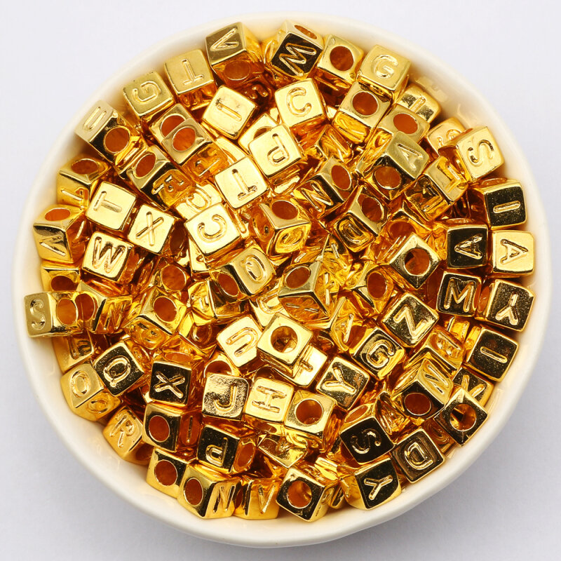 خرزات أكريليك مختلطة الأحرف لصنع المجوهرات ، مكعب مربع ، دائري ومربع ، سوار روسي ، أبجدية ، من من من نوع 11
