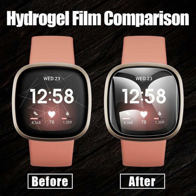 لينة واضحة HD ساعة ذكية ملصق هيدروجيل فيلم ل Fitbit فيرسا 3 2 تحسس شاشة واقية حامي