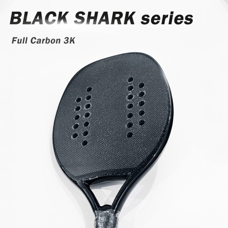 هووان Blackshark مضرب تنس الشاطئ الكربون 3K 12K 18K المهنية مضرب تنس الشاطئ الصلبة الأسود الخام سطح لينة إيفا الأساسية