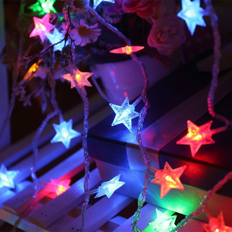 نجمة LED سلسلة أضواء 10-40 بطارية تعمل بالطاقة عطلة الإضاءة عيد الميلاد حفل زفاف الديكور عيد الميلاد الديكور الخفيفة