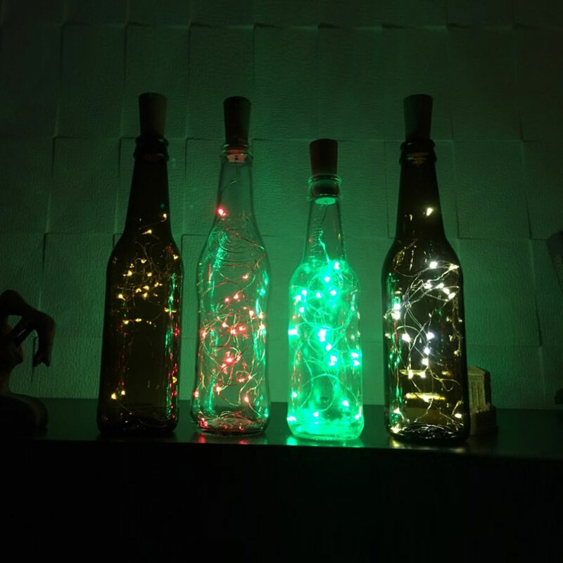 20LED جارلاند الشمسية زجاجة نبيذ أضواء الشمسية الفلين الجنية أضواء عيد الميلاد ضوء LED النحاس جارلاند سلك الجنية سلسلة ديكور الحفلات