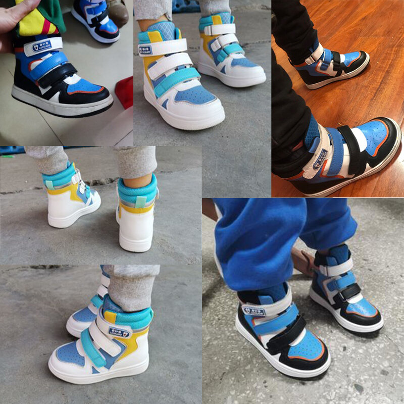 ORTOLUCKLAND الأطفال أحذية رياضية أحذية تقويم العظام للطفل عادية Lenther شبكة طفل صبي فتاة تشغيل المدرب الأحذية حجم 24-36