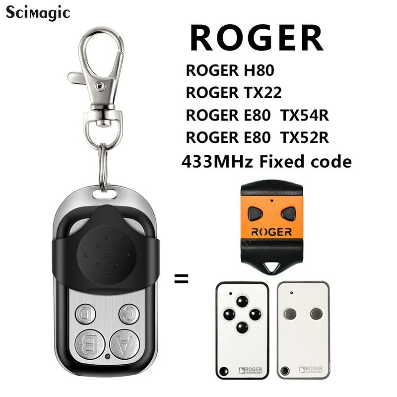 Roger E80 TX52R E80/TX52R/2-قناة التحكم عن بعد رمز ثابت 433.92 MHz