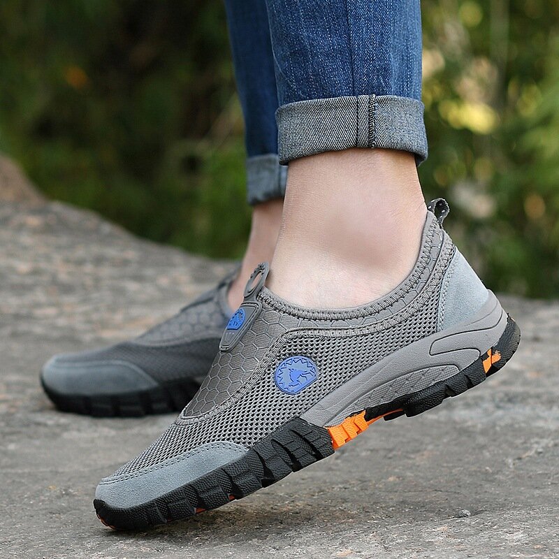 2021 الصيف الرجال شبكة أحذية الانزلاق على الرجال حذاء كاجوال خفيفة الوزن تنفس مريحة المشي أحذية رياضية حجم 13 أحذية رياضية رجالية