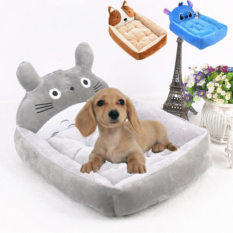 لطيف الكرتون الحيوانات الأليفة سرير للكلاب الصغيرة المتوسطة شتاء دافئ جرو القط أريكة سرير قابل للغسل Chihuahua البلدغ بيت Mascotas لوازم
