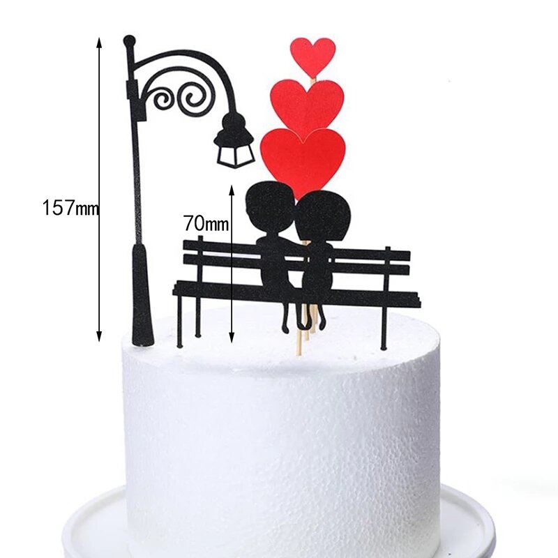 عيد الحب القلب الأحمر كعكة توبر مجموعة لمحبي صديقة الزفاف الديكور كعكة عيد ميلاد الديكور كعكة لوازم