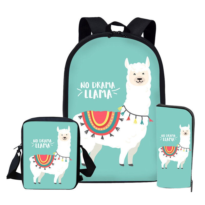 Alpaca Lama Glama حقائب مدرسية للأطفال حقائب مدرسية ابتدائية بنات حقائب كتب ذات سعة كبيرة حقيبة أطفال