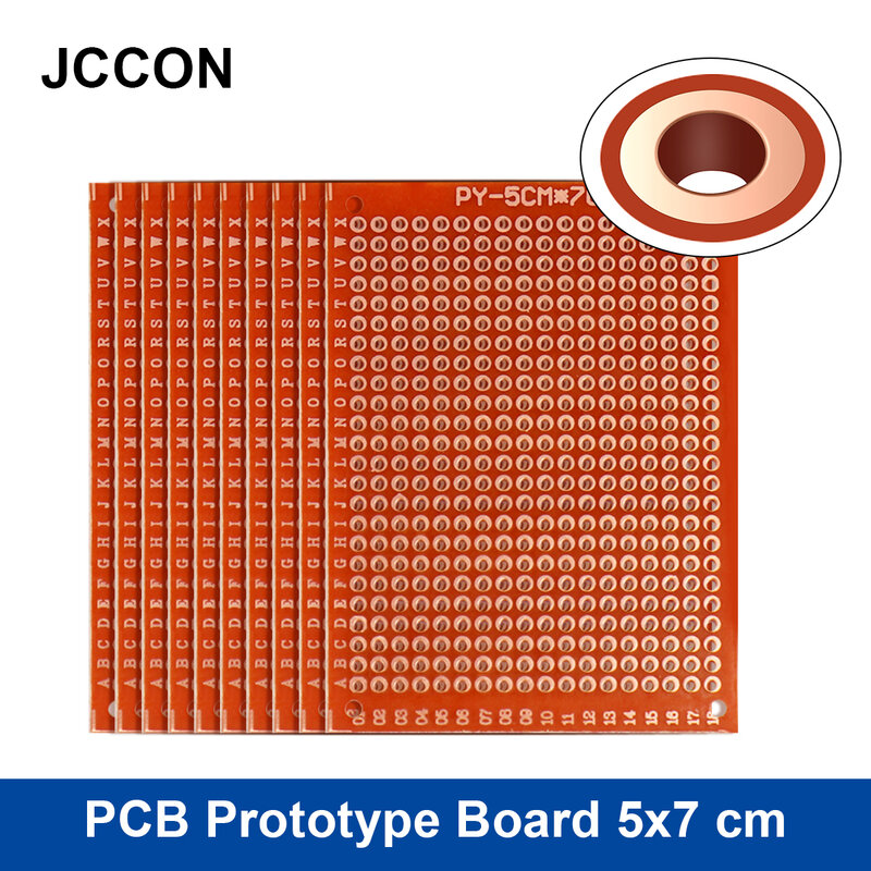 10 قطعة PCB النموذج مجلس 5x7 سم حلبة بروتوبوارد العالمي لتقوم بها بنفسك مصفوفة صف واحد ثقب مستمر لحام لوحة