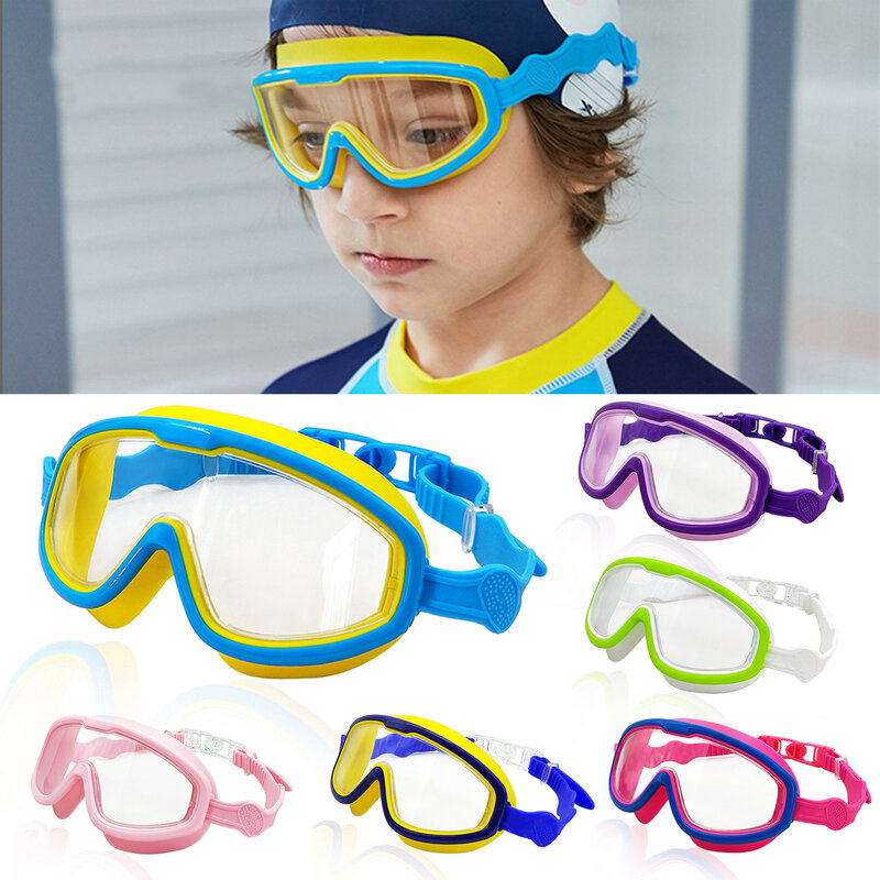 إطار كبير الاطفال نظارات سباحة مكافحة الضباب عرض واسع السباحة والعتاد للبنين بنات الأطفال نظارات للسباحة