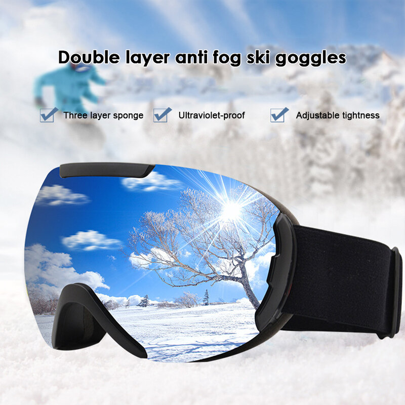 جديد الشتاء تزلج نظارات كبيرة كروية مزدوجة طبقة مكافحة الضباب نظارات واقية من الثلج مكافحة نظارات واقية من الثلج تسلق الجبال نظارات التزلج لوازم