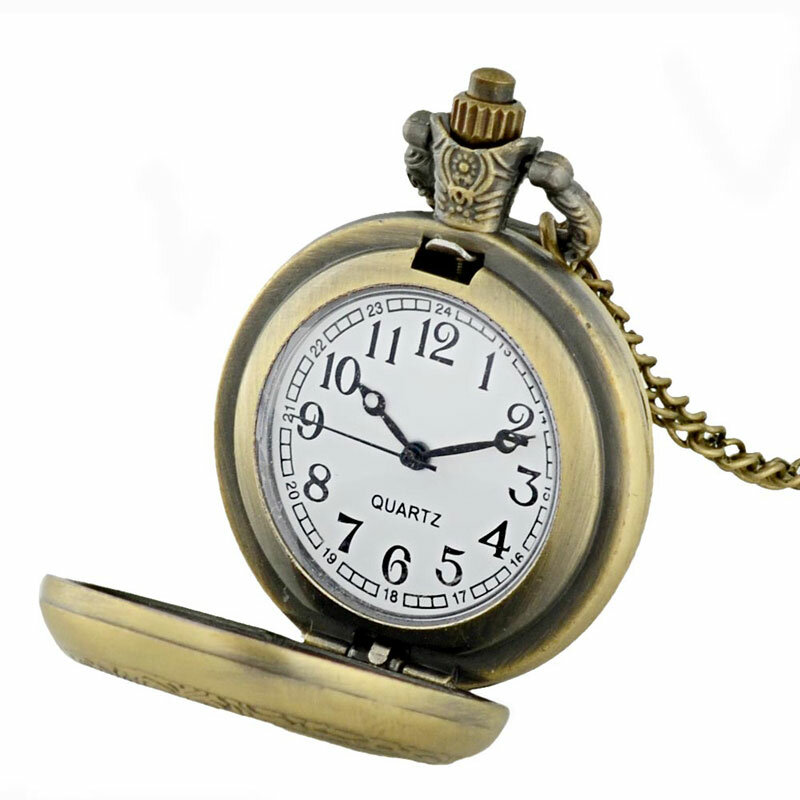 أسود كلاسيكي بيتكوين تصميم الزجاج كابوشون ساعة جيب كوارتز خمر الرجال عقد دلاية نسائية ساعات هدايا