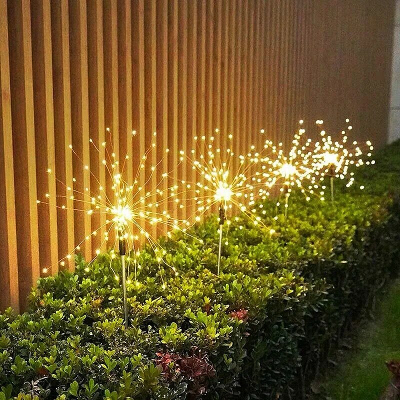 1 قطعة الألعاب النارية الشمسية مصباح في الهواء الطلق العشب غلوب الهندباء فلاش سلسلة الجنية أضواء 90 /120/150 LED لحديقة الحديقة عطلة ضوء