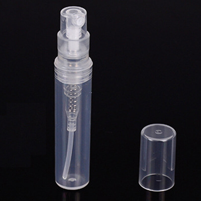 200 قطعة 2/3/5/8/10 مللي زجاجة صغيرة قابلة لإعادة الملء المحمولة البلاستيك رذاذ زجاجة عطر رذاذ مستحضرات التجميل الحاويات مع Syring