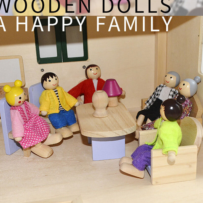جديد أثاث خشبي لعبة صغيرة صغيرة الخشب الدمى الأسرة دمية أطفال الأطفال منزل اللعب لعبة الفتيان الفتيات الهدايا