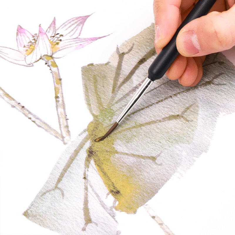 مجموعة فرش الطلاء المصغرة للذاكرة ، قلم خط خطاف نايلون احترافي ، رسم بطانة فنية للألوان المائية الأكريليك