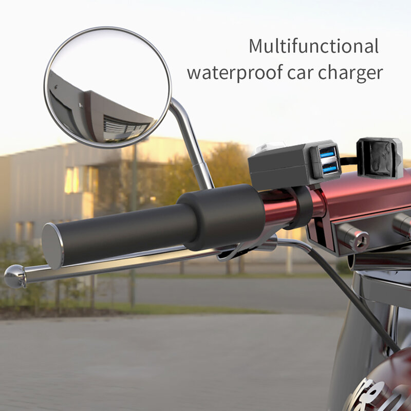 دراجة نارية مركبة محمولة على شاحن مقاوم للماء USB محول 12 فولت الهاتف المزدوج USB ميناء تهمة سريعة 3.0 مع التبديل موتو الملحقات