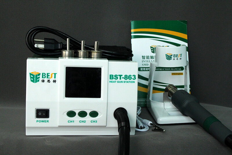 مسدس هواء ساخن محطة ديسولديرينغ مكافحة ساكنة محطة لحام BST-863 شاشة ديجيتال LCD تعمل باللمس ترموستات درجة حرارة ثابتة