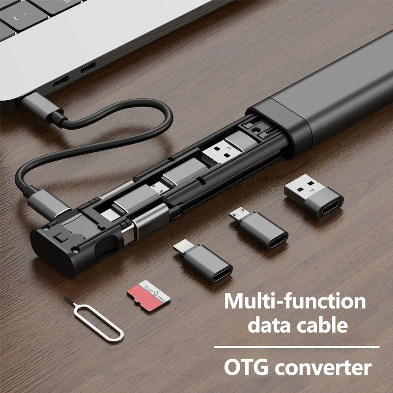 متعددة الوظائف TF بطاقة محول صندوق تخزين USB OTG محول نوع C مايكرو SD قارئ ذاكرة كابل بيانات الحال للسفر